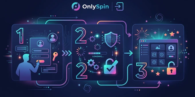 OnlySpin giriş akışı adım adım görsel rehber